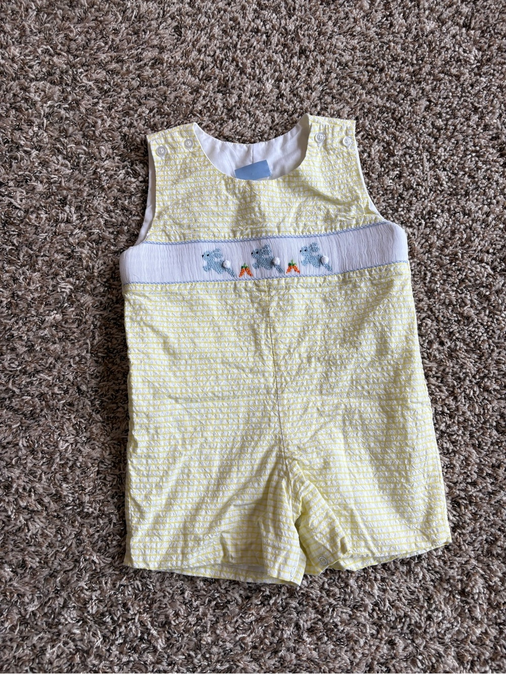 Classic Whismy Yellow Bunny Smocked Jon Jon